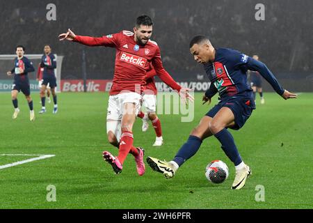 Paris, France. 07 février 2024. Julien Mattia/le Pictorium - match de Coupe de France entre le PSG et Brest - 07/02/2024 - France/Ile-de-France (région)/Paris - Kylian Mbappe lors du match de Coupe de france entre le PSG et Brest au Parc des Princes, le 7 février 2024. Crédit : LE PICTORIUM/Alamy Live News Banque D'Images