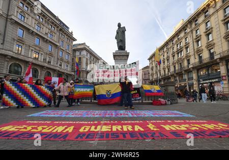 Equateur manifestation pour la paix sur la place Cordusio, Milan, Italie Banque D'Images