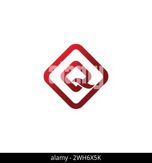 Simple lettre initiale moderne q logo gradient rouge logo design de logo vectoriel utilisable pour les entreprises et la marque Illustration de Vecteur