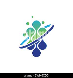 Conception d'illustration vectorielle de modèle de logo de molécule. science logo molécule créative gradient de couleur conception molécule moderne de cercle de laboratoire Illustration de Vecteur