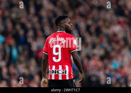 #9 Inaki Williams en action lors de la Copa del Rey Quarter final match entre l'Athletic Club et le FC Barcelone au stade San Mames le 24 janvier 2024 à Bilbao, Espagne. Photo de Victor Fraile / Power Sport images Banque D'Images