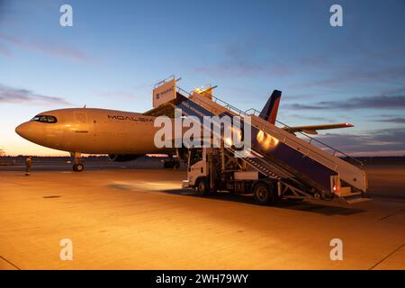 Bichkek, Kirghizistan - 26 septembre 2023 : EX-30006 Moalem Aviation Airbus A300B4-203(F) à l'aéroport international de Manas Banque D'Images