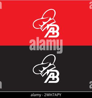 Logo AB Food. AB rastaurent logo.ab vector logo Illustration de Vecteur