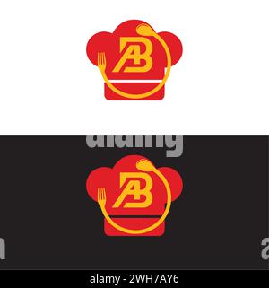 Logo AB Food. AB rastaurent logo.ab vector logo Illustration de Vecteur