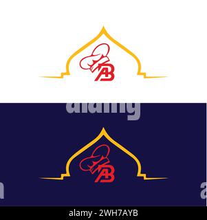 Logo AB Food. AB rastaurent logo.ab vector logo Illustration de Vecteur