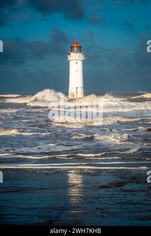 Phare de New Brighton, Perch Rock, New Brighton, Wirral, Royaume-Uni Banque D'Images