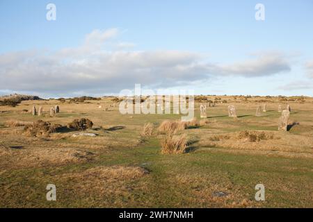 Vues des pierres des hurleurs sur Bodmin Moor, Cornouailles au Royaume-Uni Banque D'Images