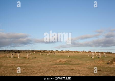 Vues des pierres des hurleurs sur Bodmin Moor, Cornouailles au Royaume-Uni Banque D'Images