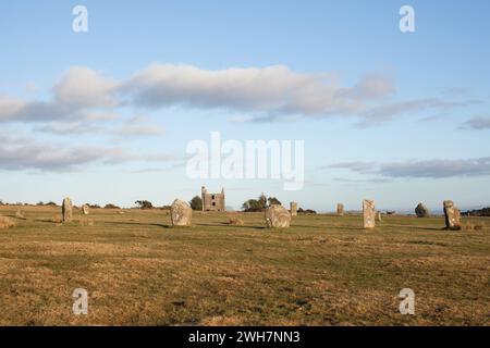 Vues des pierres des hurleurs sur Bodmin Moor, Cornouailles au Royaume-Uni Banque D'Images