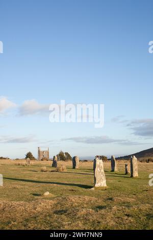 Vues des pierres des hurleurs sur Bodmin Moor, Cornouailles au Royaume-Uni Banque D'Images