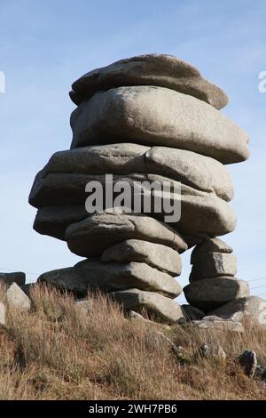 The Cheesewring on Bodmin Moor, Cornouailles au Royaume-Uni Banque D'Images