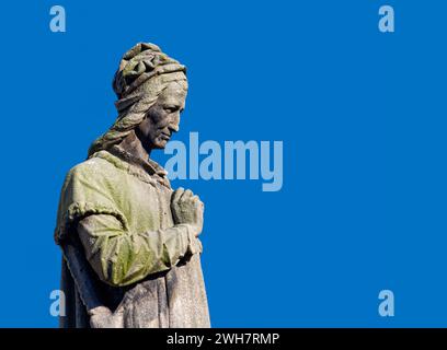 Statue de Jacob van Maerlant devant la mairie, Damme, Flandre, Belgique, Europe Banque D'Images