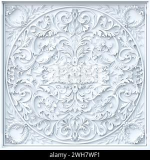 Ornement baroque en pierre de vignette de fond Banque D'Images