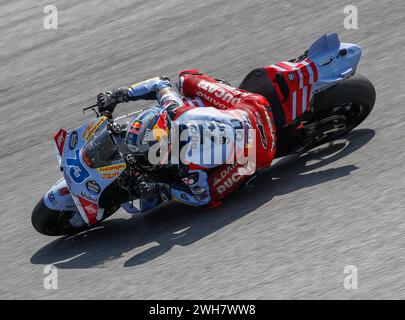 Kuala Lumpur, Malaisie. 08th Feb, 2024. Le pilote espagnol Alex Marquez de Gresini Racing MotoGP vu en action lors des essais officiels du MotoGP de Sepang sur le circuit international de Sepang. Crédit : SOPA images Limited/Alamy Live News Banque D'Images