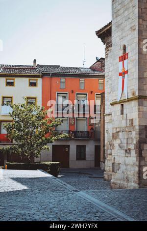 Ville de Tudela décorée pour les célébrations, Espagne, le 27 juillet 2023 Banque D'Images
