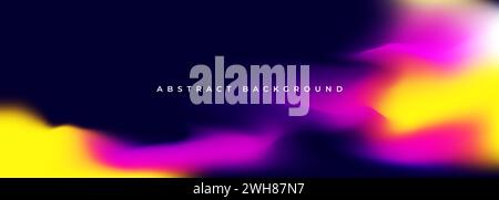 Fond holographique coloré brillant. Bannière créative abstraite à gradient liquide. Sombre multicolore flou doux mélange de couleurs gradation minimaliste Illustration de Vecteur