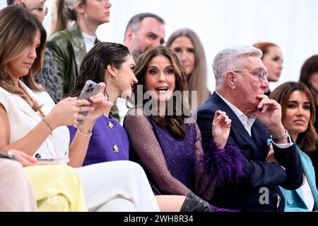 Emerson Tenney, Teri Hatcher und Helmut Schlotterer BEI der Marc Cain Fashion Show auf der Berlin Fashion week automne/hiver 2024 in der Arena Berlin. Berlin, 06.02.2024 Banque D'Images