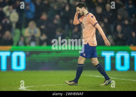 Groningen, pays-Bas. 08th Feb, 2024. GRONINGEN, Euroborg Stadium, 08-02-2024, saison 2023/2024, Néerlandais TOTO KNVB Beker. Pendant le match Groningen - Fortuna Sittard (CUP), le joueur de Fortuna Sittard Iman Griffith Disception Credit : Pro Shots/Alamy Live News Banque D'Images