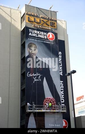 Kobe Bryant, Lakers, star, basket-ball, joueur, extérieur, publicité, panneau d'affichage, signe, turc, compagnies aériennes, Los Angeles, Californie, États-Unis Banque D'Images