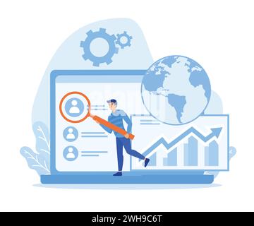 Concept abstrait des outils de performance et des solutions logicielles. Tableau de bord Business Intelligence. illustration moderne vectorielle plate Illustration de Vecteur