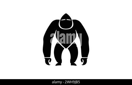 Design minimaliste d'illustration Cross River Gorilla Icon Illustration de Vecteur