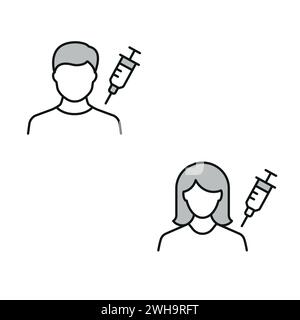 Icônes de soins de santé médicaux objets utilisés dans les hôpitaux et les magasins médicaux, hommes, femmes, icônes médicales Illustration de Vecteur