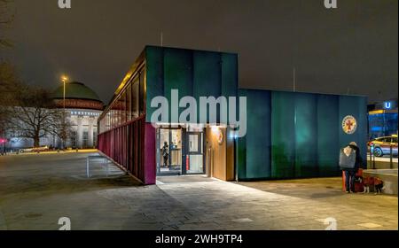 Hambourg, Allemagne. 31 janvier 2024. Vue de la zone d'entrée de la mission de la gare de Hambourg la nuit à la gare principale. Crédit : Markus Scholz/dpa/Alamy Live News Banque D'Images