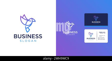 Design simple de logo d'oiseau d'art monoligne Illustration de Vecteur