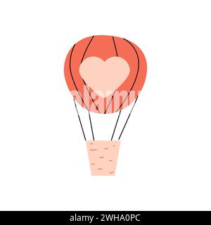 icône de ballon aérodynamique rouge pour un design romantique. L'illustration vectorielle peut être utilisée pour le fond de jour d'amour, l'emballage, la carte de voeux, la bannière de décoration, le textile. Illustration de Vecteur