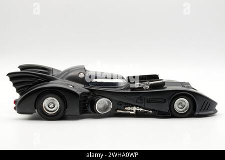 Batmobile modèle en plastique réplique de 1989 Batman Movie. Banque D'Images