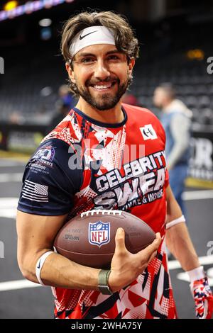 Henderson, Nevada, États-Unis. 08th Feb, 2024. L'entrepreneur Jason Tartick pose pour une photo lors du 24e Celebrity Flag Football Challenge au Dollar Loan Center à Henderson, Nevada. Christopher Trim/CSM/Alamy Live News Banque D'Images