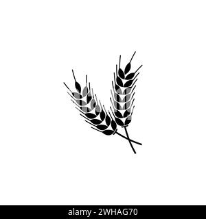 Icône vectorielle plate Spikelet. Symbole solide simple isolé sur fond blanc Illustration de Vecteur