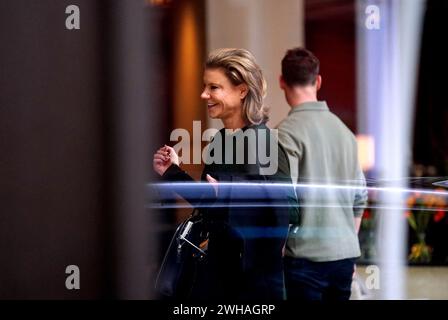 Amanda Staveley, copropriétaire de Newcastle United, arrive à la réunion des actionnaires de la premier League dans un hôtel de Londres. Date de la photo : vendredi 9 février 2024. Banque D'Images