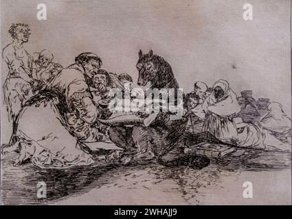 c'est le pire ! Les désastres de la guerre, 1810 -1814, Francisco de Goya, première impression de 1863, réalisée par l'Académie Royale des Beaux-Arts de San Fernando Banque D'Images