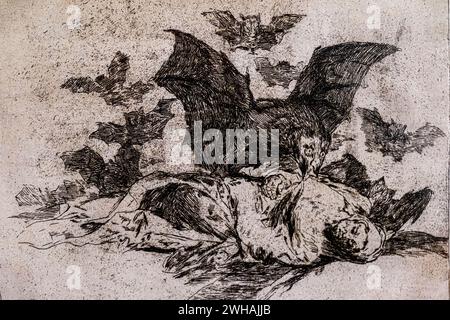 Les résultats, les désastres de la guerre, 1810 -1814, Francisco de Goya, première impression de 1863, réalisée par l'Académie Royale des Beaux-Arts de San Fernando in ma Banque D'Images