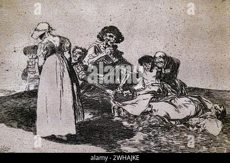 Les désastres de la guerre, non. 55 : le pire est de demander, 1810 -1814, Francisco de Goya, première impression de 1863, réalisée par l'Académie Royale des Beaux-Arts Banque D'Images