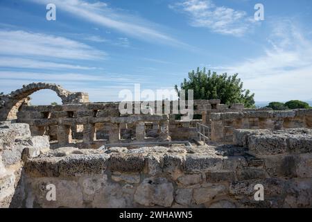 Vestiges de Mansur el-Aqeb avec trois périodes de temps distinctes : A. période du second Temple (Ier siècle EC) Une ferme appartenant à une famille juive B. Byzan Banque D'Images