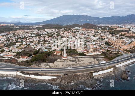Plage de Punta de Calaburras dans la crique de la province de Mijas à Malaga, Andalousie Banque D'Images