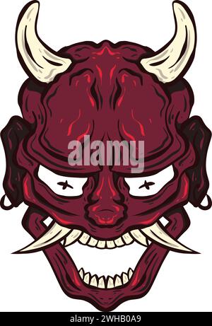 Plongez dans le monde captivant des arts japonais avec notre superbe collection de fichiers d'art vectoriel, masques Vector Oni Hannya. Illustration de Vecteur