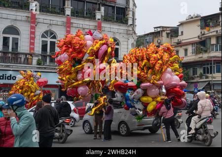 Tet, abréviation de Tet Nguyen Dan, la célébration la plus importante en vietnamien c Banque D'Images