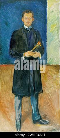 Edvard Munch (1863-1944) - norvégien - Expressionnisme - Autoportrait aux pinceaux [1904/1 Banque D'Images