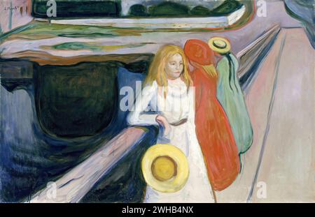 Edvard Munch (1863-1944) - norvégien - Expressionnisme - les filles sur le pont [1901/1 Banque D'Images