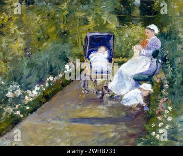 Mary Cassatt - les enfants dans le jardin (l'infirmière) [1878] Banque D'Images