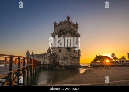 Tour de belem, alias Tour de Saint Vincent, dans le quartier de belem à lisbonne, portugal Banque D'Images