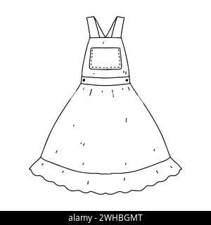 Tablier. Style griffonnage dessiné à la main. Illustration vectorielle isolée sur blanc. Coloriage Illustration de Vecteur