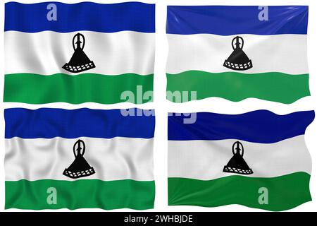 Drapeau du Lesotho Banque D'Images