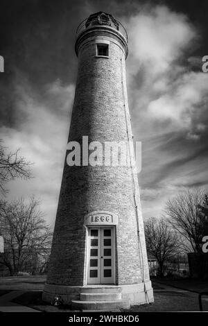Le phare de Southport, construit en 1866, à Kenosha, Wisconsin. Banque D'Images
