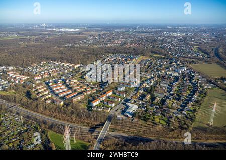 Luftbild, Reihenhäuser Wohnsiedlung Jungferntal, Dortmund, Ruhrgebiet, Rhénanie-du-Nord-Westphalie, Deutschland ACHTUNGxMINDESTHONORARx60xEURO *** vue aérienne, maisons mitoyennes, Jungferntal Housing Estate, Dortmund, Ruhr area, Rhénanie du Nord-Westphalie, Allemagne ATTENTIONxMINDESTHONORARx60xEURO Banque D'Images