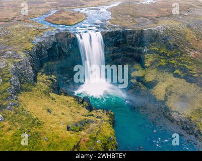 Cascade de Gufufoss en Islande. Banque D'Images