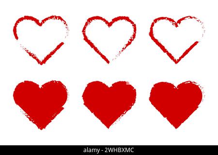 Jeu de coeurs rouges. Illustration vectorielle. SPE 10. Image de stock. Illustration de Vecteur
